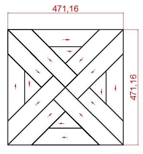 Модульный паркет Lab Arte Дуб инженерный №3-70 471*471*15,5 мм Натур